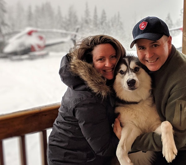Chantelle and Greg Scroggs with their Husky